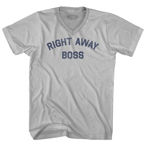 Right Away Boss Adult Tri-Blend V-neck T-shirt - Cool Grey