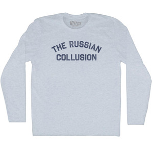 The Russian Collusion Adult Tri-Blend Long Sleeve T-shirt - Athletic White