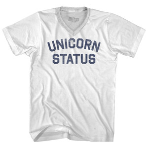 Unicorn Status Adult Tri-Blend V-neck T-shirt - White Unicorn Status Adult Tri-Blend V-neck T-shirt - White