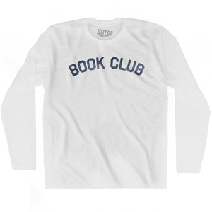 Book Club Adult Cotton Long Sleeve T-shirt - White