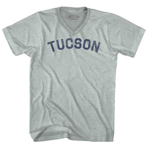 Tucson Adult Tri-Blend V-neck T-shirt - Athletic Cool Grey