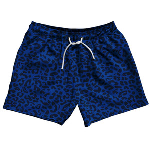 Cheetah Two Tone Royal Blue 5" Swim Shorts Made in USA - Royal Blue Cheetah Two Tone Royal Blue 5" Swim Shorts Made in USA - Royal Blue