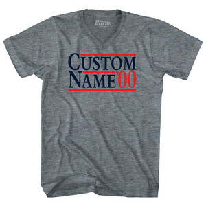 Election Custom Election Two Names And Year Tri-Blend V-neck Womens Junior Cut T-shirt - Athletic Grey Election Custom Election Two Names And Year Tri-Blend V-neck Womens Junior Cut T-shirt - Athletic Grey
