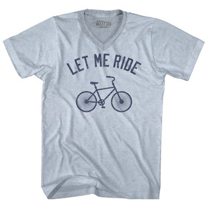 Let Me Ride Bike Adult Tri-Blend V-neck T-shirt - Athletic White Let Me Ride Bike Adult Tri-Blend V-neck T-shirt - Athletic White