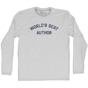 World's Best Author Adult Cotton Long Sleeve T-shirt - Grey Heather World's Best Author Adult Cotton Long Sleeve T-shirt - Grey Heather