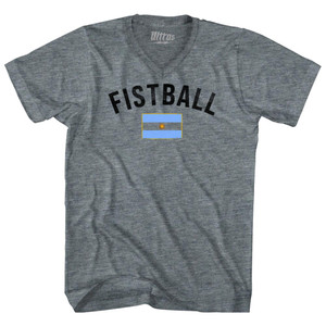 Argentina Fistball Country Flag Adult Tri-Blend V-neck T-shirt - Athletic Grey Argentina Fistball Country Flag Adult Tri-Blend V-neck T-shirt - Athletic Grey