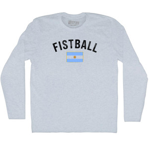 Argentina Fistball Country Flag Adult Tri-Blend Long Sleeve T-shirt - Athletic White Argentina Fistball Country Flag Adult Tri-Blend Long Sleeve T-shirt - Athletic White