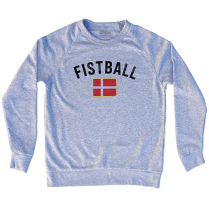 Denmark Fistball Country Flag Adult Tri-Blend Sweatshirt - Grey Heather Denmark Fistball Country Flag Adult Tri-Blend Sweatshirt - Grey Heather