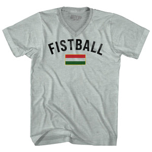 Hungary Fistball Country Flag Adult Tri-Blend V-neck T-shirt - Athletic Cool Grey Hungary Fistball Country Flag Adult Tri-Blend V-neck T-shirt - Athletic Cool Grey