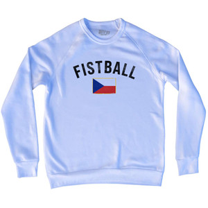 Czech Republic Fistball Country Flag Adult Tri-Blend Sweatshirt - White