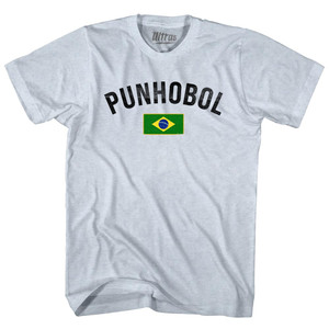 Brazil Punhobol Country Flag Adult Tri-Blend T-shirt - Athletic White Brazil Punhobol Country Flag Adult Tri-Blend T-shirt - Athletic White