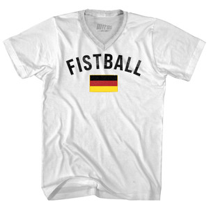 Germany Fistball Country Flag Adult Tri-Blend V-neck T-shirt - White Germany Fistball Country Flag Adult Tri-Blend V-neck T-shirt - White