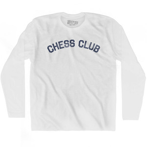 Chess Club Adult Cotton Long Sleeve T-shirt - White