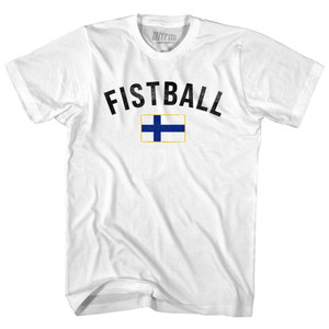 Finland Fistball Country Flag Adult Cotton T-shirt - White