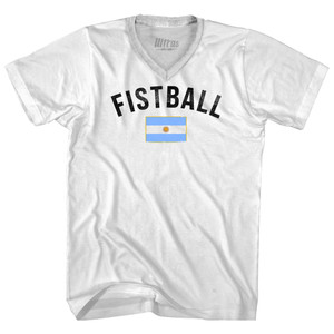 Argentina Fistball Country Flag Adult Tri-Blend V-neck T-shirt - White