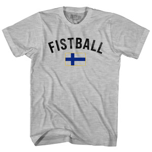 Finland Fistball Country Flag Adult Cotton T-shirt - Grey Heather Finland Fistball Country Flag Adult Cotton T-shirt - Grey Heather