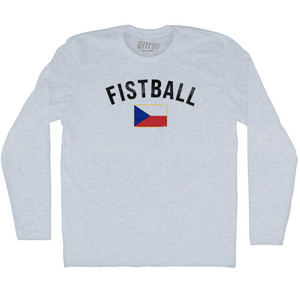 Czech Republic Fistball Country Flag Adult Tri-Blend Long Sleeve T-shirt - Athletic White