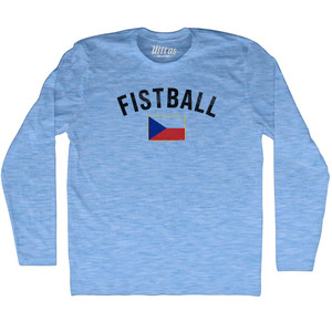 Czech Republic Fistball Country Flag Adult Tri-Blend Long Sleeve T-shirt - Athletic Blue