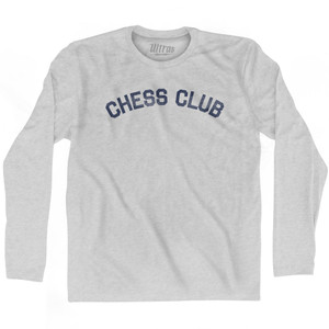Chess Club Adult Cotton Long Sleeve T-shirt - Grey Heather
