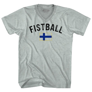 Finland Fistball Country Flag Adult Tri-Blend V-neck T-shirt - Athletic Cool Grey Finland Fistball Country Flag Adult Tri-Blend V-neck T-shirt - Athletic Cool Grey