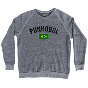 Brazil Punhobol Country Flag Adult Tri-Blend Sweatshirt - Athletic Grey Brazil Punhobol Country Flag Adult Tri-Blend Sweatshirt - Athletic Grey