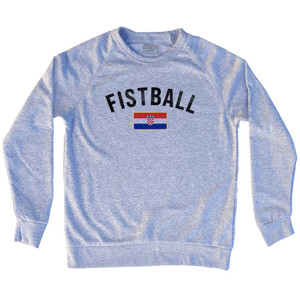 Croatia Fistball Country Flag Adult Tri-Blend Sweatshirt - Grey Heather Croatia Fistball Country Flag Adult Tri-Blend Sweatshirt - Grey Heather