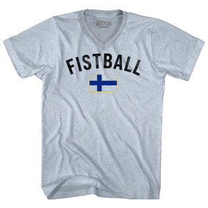 Finland Fistball Country Flag Adult Tri-Blend V-neck T-shirt - Athletic White Finland Fistball Country Flag Adult Tri-Blend V-neck T-shirt - Athletic White