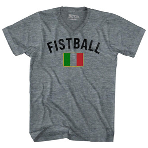 Italy Fistball Country Flag Adult Tri-Blend V-neck T-shirt - Athletic Grey Italy Fistball Country Flag Adult Tri-Blend V-neck T-shirt - Athletic Grey