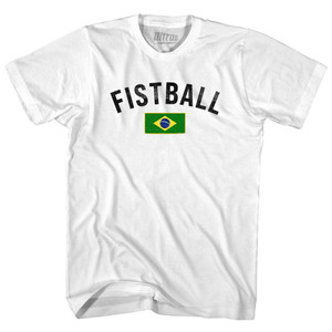 Brazil Fistball Country Flag Womens Cotton Junior Cut T-Shirt - White Brazil Fistball Country Flag Womens Cotton Junior Cut T-Shirt - White