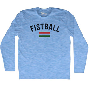 Hungary Fistball Country Flag Adult Tri-Blend Long Sleeve T-shirt - Athletic Blue