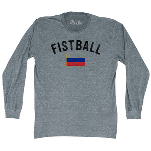 Russia Fistball Country Flag Adult Tri-Blend Long Sleeve T-shirt - Athletic Grey Russia Fistball Country Flag Adult Tri-Blend Long Sleeve T-shirt - Athletic Grey