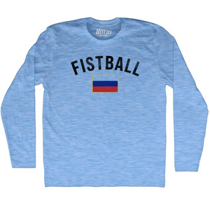 Russia Fistball Country Flag Adult Tri-Blend Long Sleeve T-shirt - Athletic Blue Russia Fistball Country Flag Adult Tri-Blend Long Sleeve T-shirt - Athletic Blue