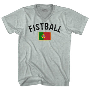 Portugal Fistball Country Flag Adult Tri-Blend V-neck T-shirt - Athletic Cool Grey Portugal Fistball Country Flag Adult Tri-Blend V-neck T-shirt - Athletic Cool Grey