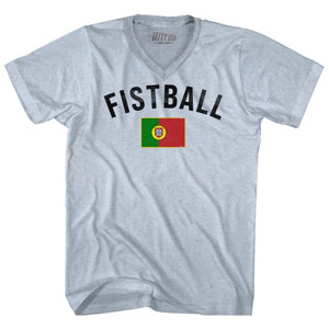 Portugal Fistball Country Flag Adult Tri-Blend V-neck T-shirt - Athletic White Portugal Fistball Country Flag Adult Tri-Blend V-neck T-shirt - Athletic White