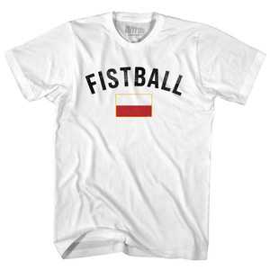 Poland Fistball Country Flag Womens Cotton Junior Cut T-Shirt - White