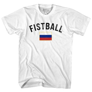 Russia Fistball Country Flag Womens Cotton Junior Cut T-Shirt - White Russia Fistball Country Flag Womens Cotton Junior Cut T-Shirt - White