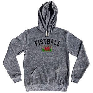 Wales Fistball Country Flag Tri-Blend Hoodie - Athletic Grey