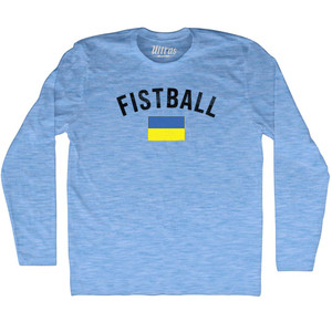 Ukraine Fistball Country Flag Adult Tri-Blend Long Sleeve T-shirt - Athletic Blue Ukraine Fistball Country Flag Adult Tri-Blend Long Sleeve T-shirt - Athletic Blue