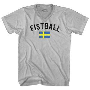 Sweden Fistball Country Flag Adult Tri-Blend V-neck T-shirt - Cool Grey Sweden Fistball Country Flag Adult Tri-Blend V-neck T-shirt - Cool Grey