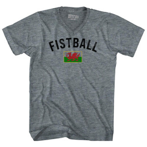 Wales Fistball Country Flag Adult Tri-Blend V-neck T-shirt - Athletic Grey Wales Fistball Country Flag Adult Tri-Blend V-neck T-shirt - Athletic Grey