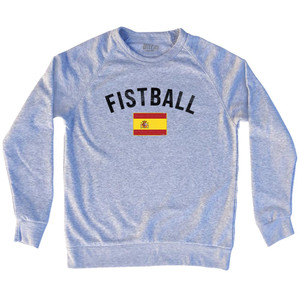 Spain Fistball Country Flag Adult Tri-Blend Sweatshirt - Grey Heather Spain Fistball Country Flag Adult Tri-Blend Sweatshirt - Grey Heather