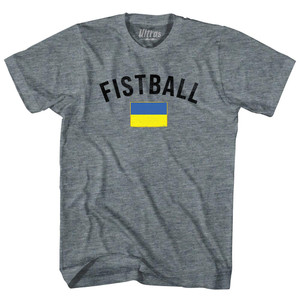 Ukraine Fistball Country Flag Adult Tri-Blend T-shirt - Athletic Grey Ukraine Fistball Country Flag Adult Tri-Blend T-shirt - Athletic Grey