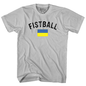 Ukraine Fistball Country Flag Adult Cotton T-shirt - Cool Grey