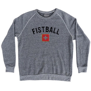 Switzerland Fistball Country Flag Adult Tri-Blend Sweatshirt - Athletic Grey Switzerland Fistball Country Flag Adult Tri-Blend Sweatshirt - Athletic Grey