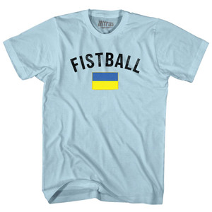 Ukraine Fistball Country Flag Adult Cotton T-shirt - Light Blue