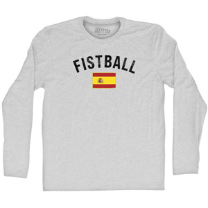 Spain Fistball Country Flag Adult Cotton Long Sleeve T-shirt - Grey Heather