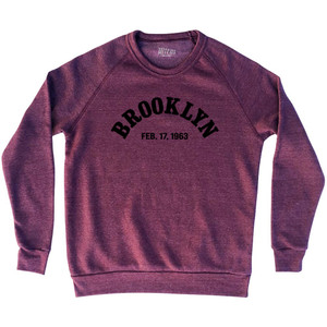 Jordan Birthdate Brooklyn Feb 17 1963 Adult Tri-Blend Sweatshirt - Cardinal