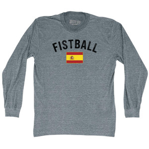 Spain Fistball Country Flag Adult Tri-Blend Long Sleeve T-shirt - Athletic Grey Spain Fistball Country Flag Adult Tri-Blend Long Sleeve T-shirt - Athletic Grey