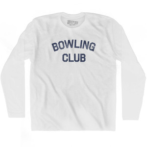 Bowling Club Adult Cotton Long Sleeve T-shirt - White