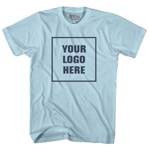 Custom Your Logo Here Adult Cotton T-shirt - Light Blue